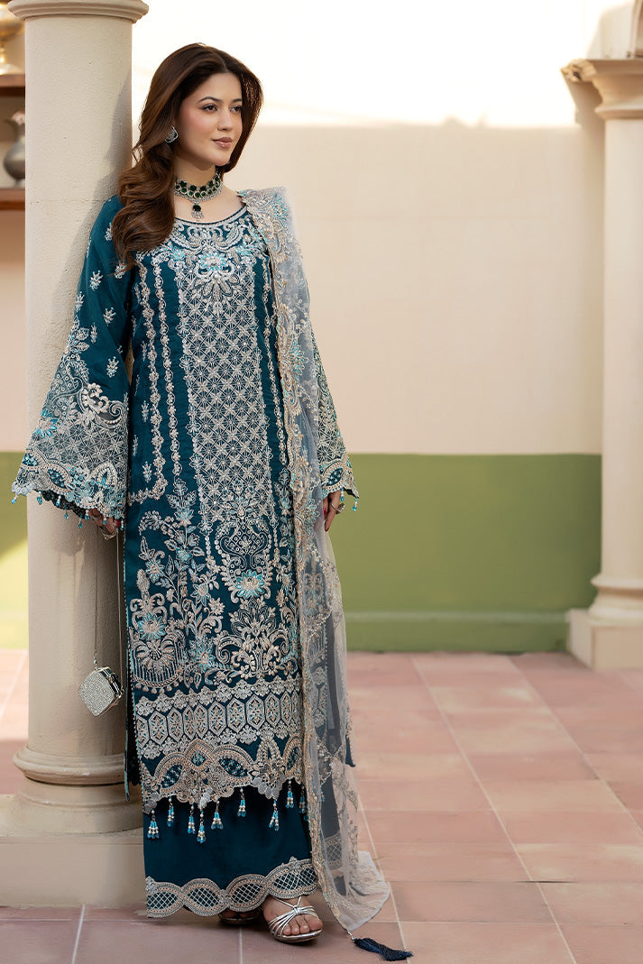 Embroidered Raw Silk Pakistani Eid Suit
