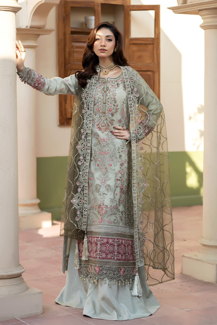 Embroidered Raw Silk Eid Suit With Dupatta