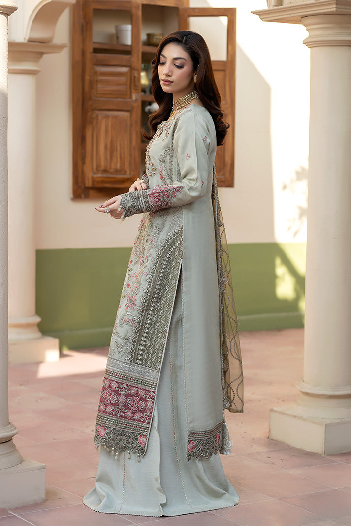 Embroidered Raw Silk Eid Suit With Dupatta