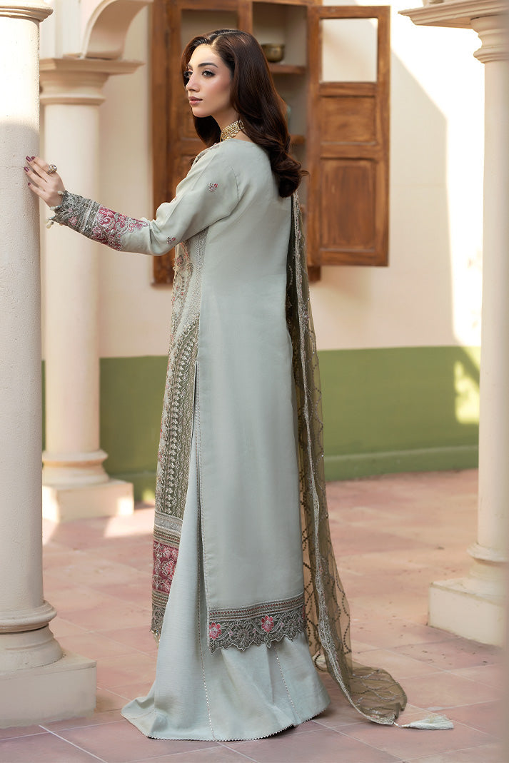 Embroidered Raw Silk Eid Suit With Dupatta