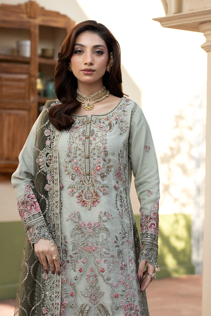 Embroidered Raw Silk Eid Suit With Dupatta