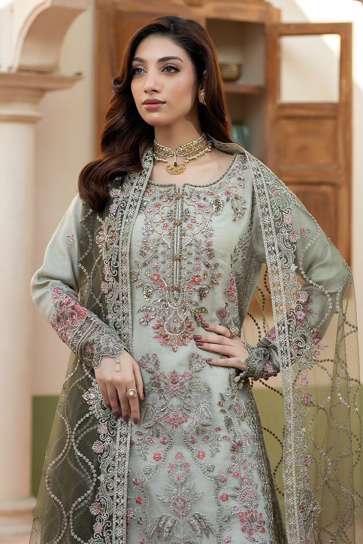 Embroidered Raw Silk Eid Suit With Dupatta