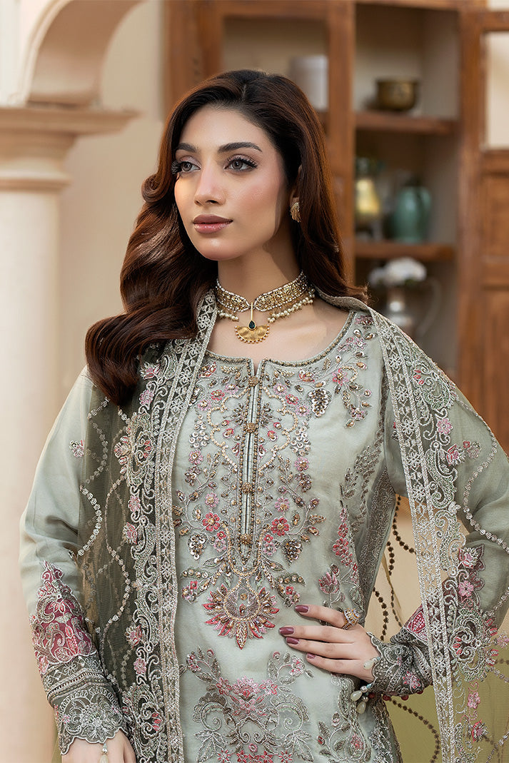 Embroidered Raw Silk Eid Suit With Dupatta