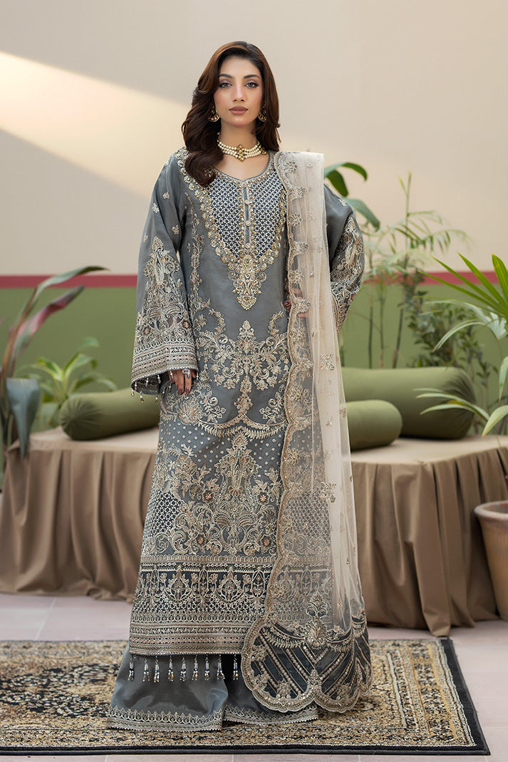Elegant Embroidered Raw Silk Eid Dress With Dupatta