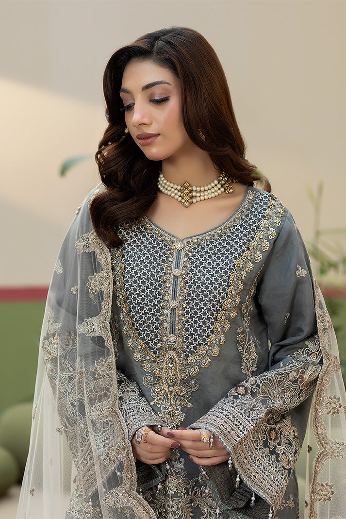 Elegant Embroidered Raw Silk Eid Dress With Dupatta