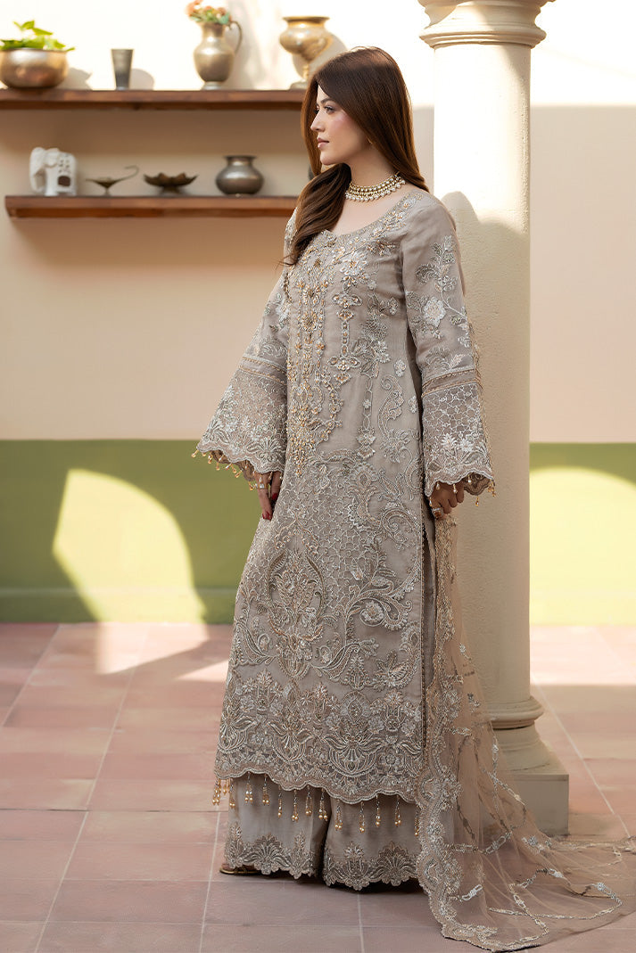 Embroidered Raw Silk Pakistani Eid Dress With Dupatta