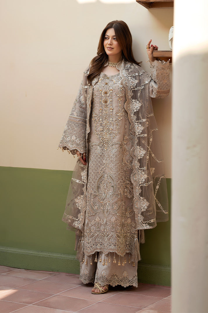 Embroidered Raw Silk Pakistani Eid Dress With Dupatta