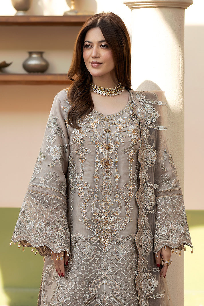Embroidered Raw Silk Pakistani Eid Dress With Dupatta