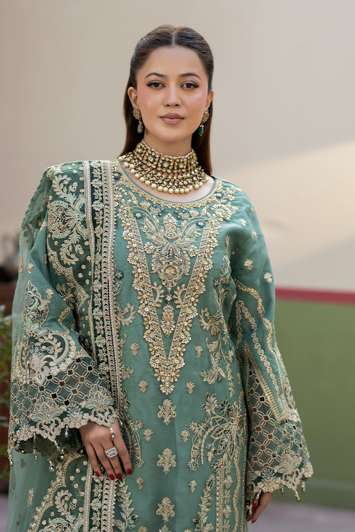 Embroidered Raw Silk Pakistani Eid Suit With Dupatta