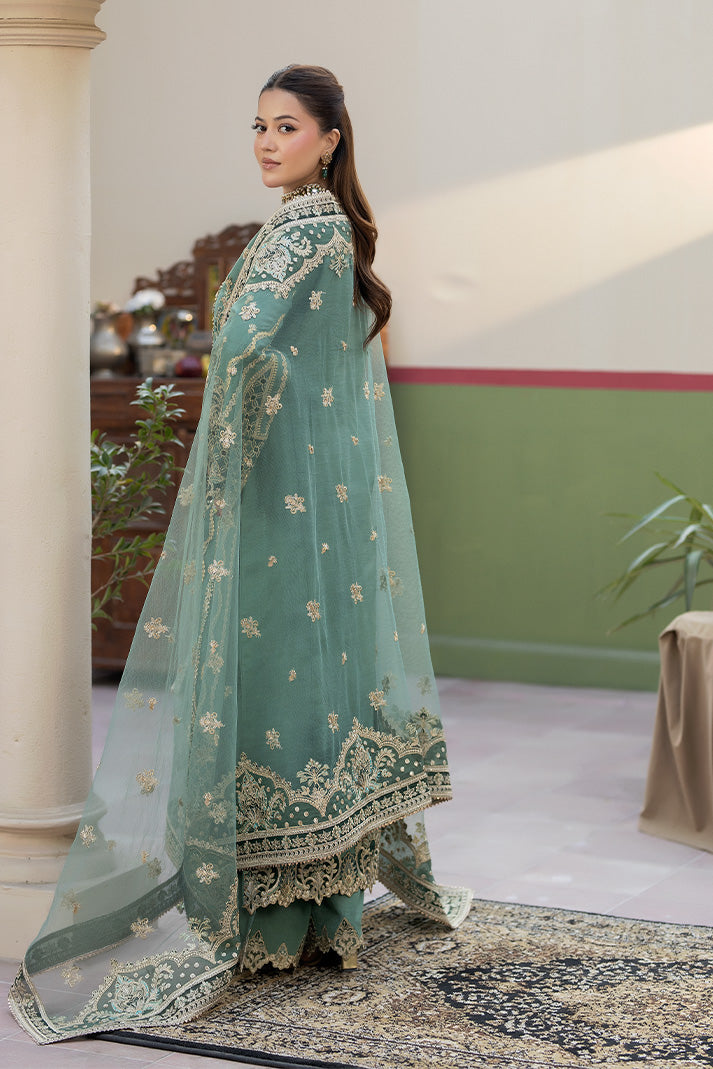 Embroidered Raw Silk Pakistani Eid Suit With Dupatta