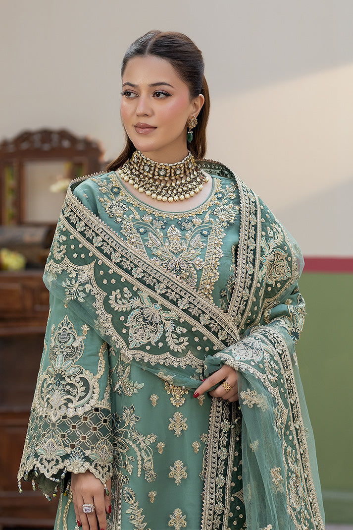Embroidered Raw Silk Pakistani Eid Suit With Dupatta