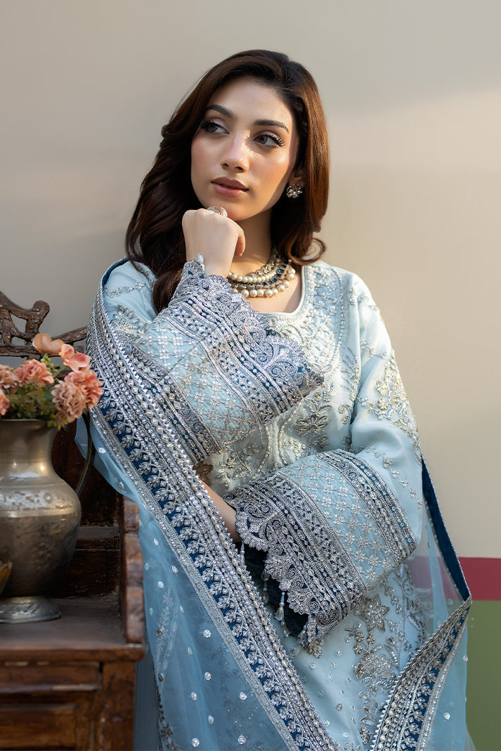 Embroidered Raw Silk Eid Suit With Dupatta