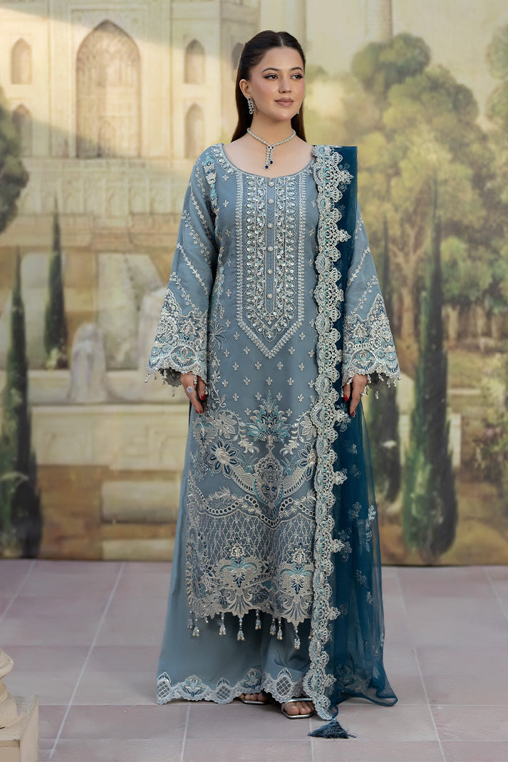Elegant Raw Silk Eid Dress With Embroidered Dupatta