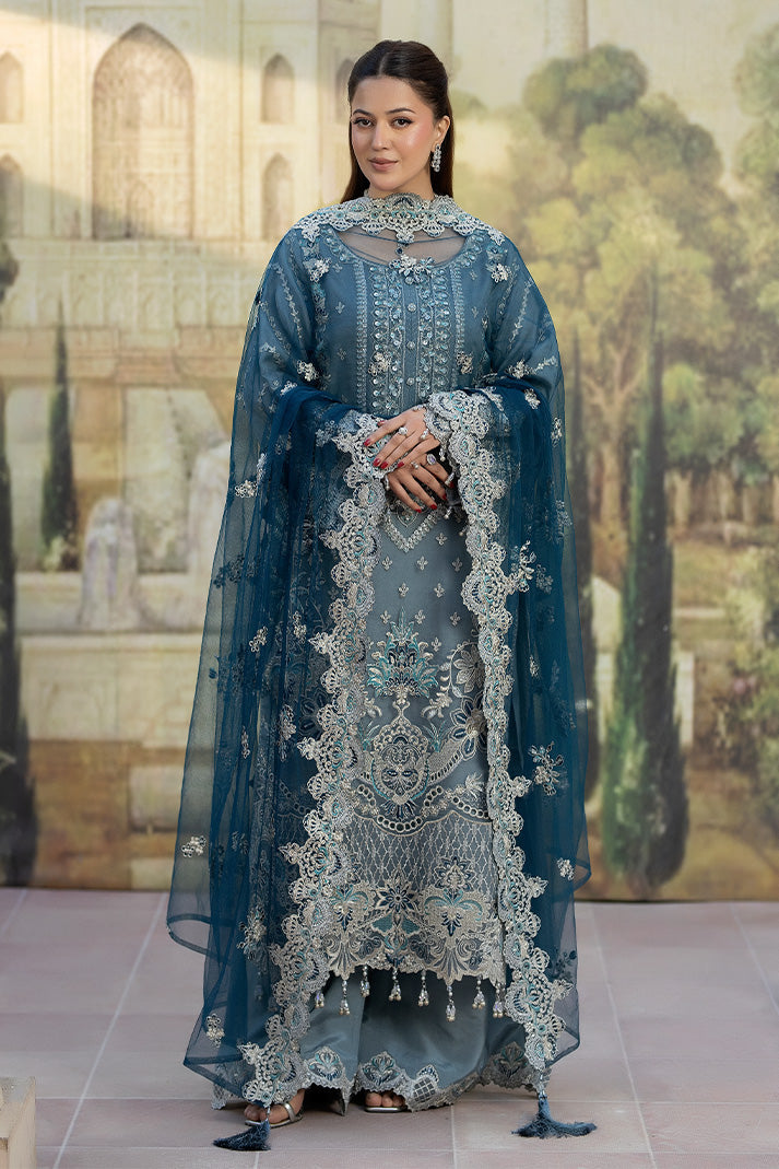 Elegant Raw Silk Eid Dress With Embroidered Dupatta