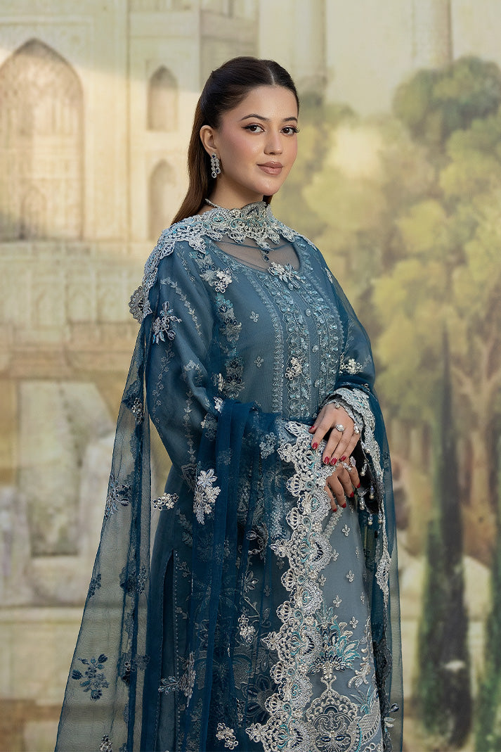 Elegant Raw Silk Eid Dress With Embroidered Dupatta