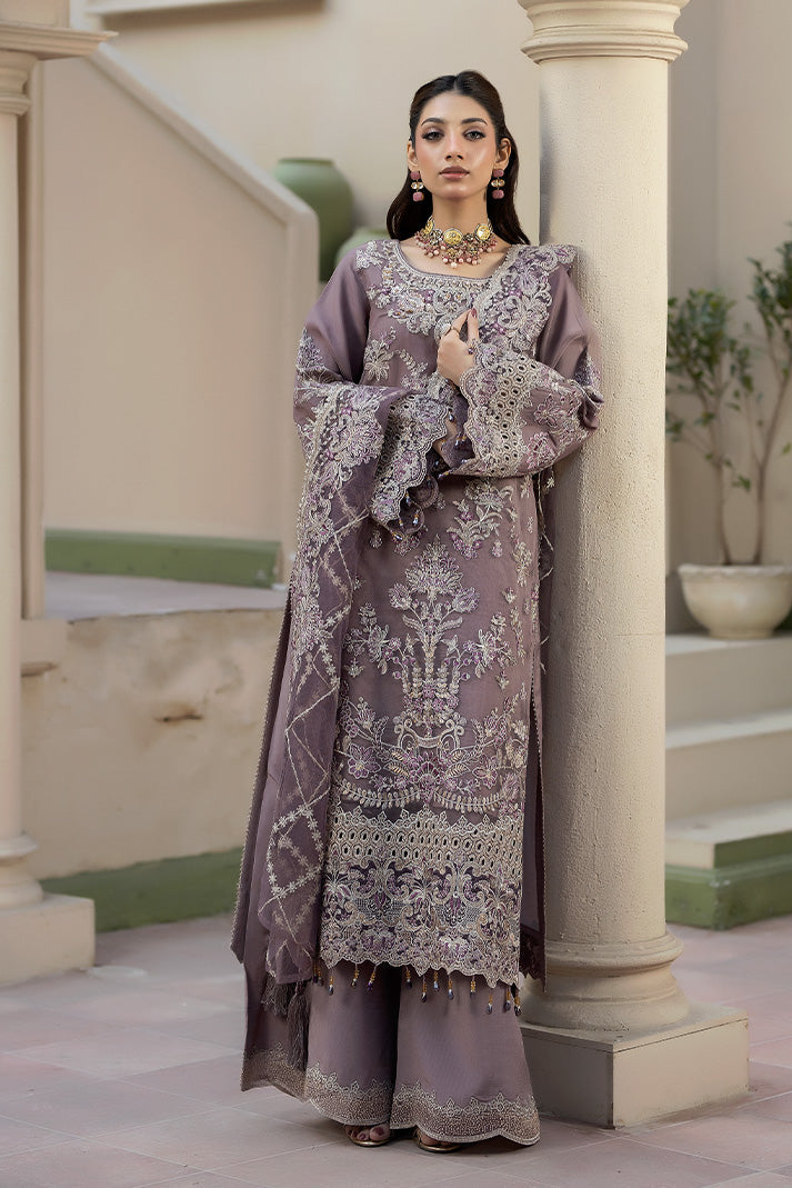 Elegant Embroidered Raw Silk Pakistani Eid Dress