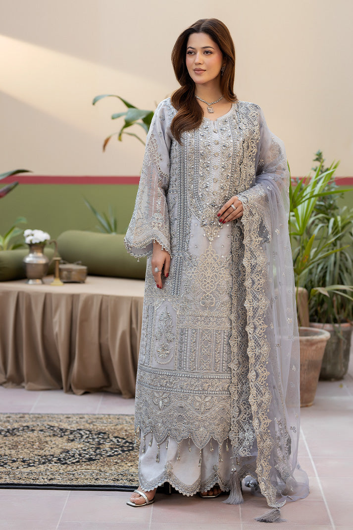 Embroidered Raw Silk Pakistani Eid Suit With Dupatta