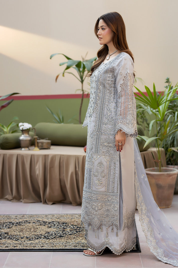 Embroidered Raw Silk Pakistani Eid Suit With Dupatta