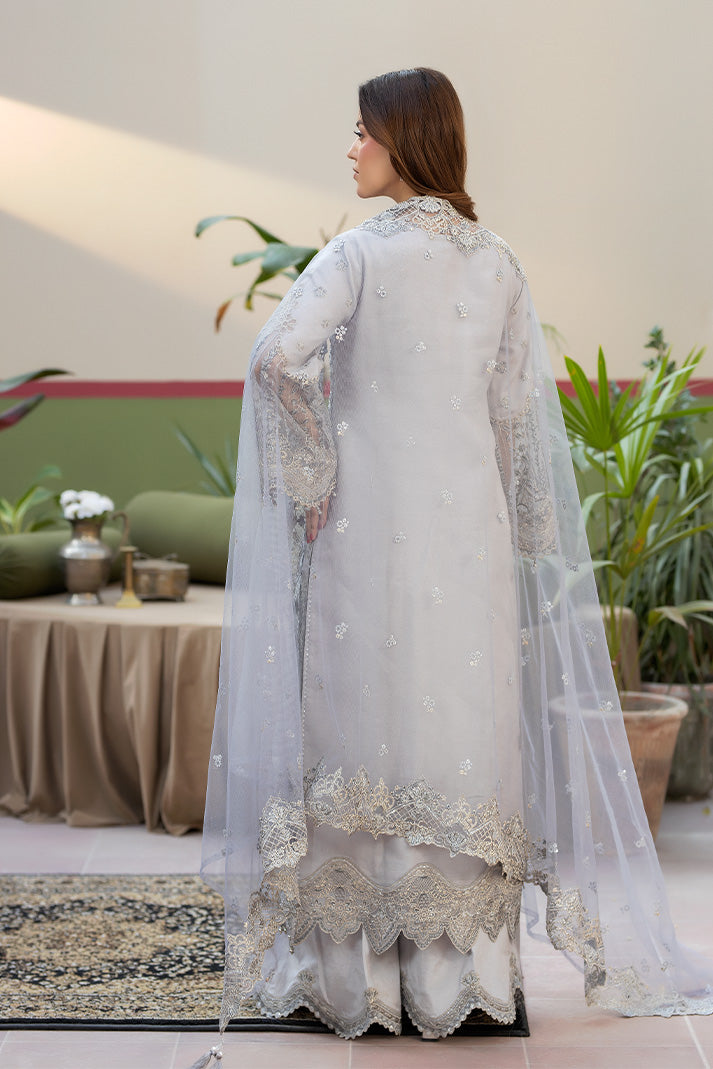 Embroidered Raw Silk Pakistani Eid Suit With Dupatta