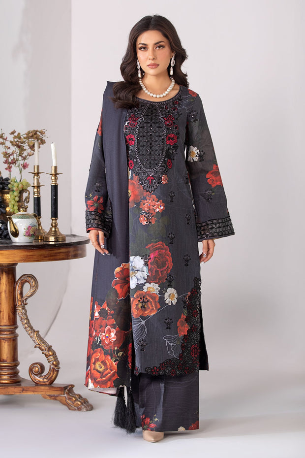 Imrozia Peach Pakistani Dresses Embroidered Printed Peach