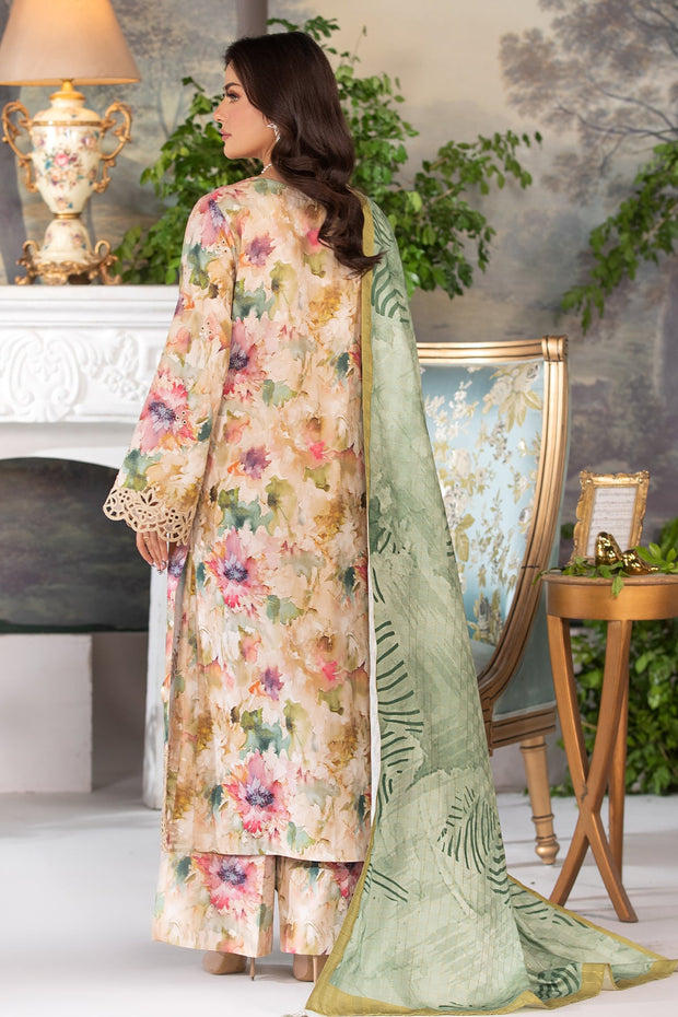 Imrozia Peach Pakistani Dresses Embroidered Printed