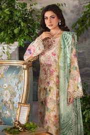Imrozia Peach Pakistani Dresses Embroidered Printed