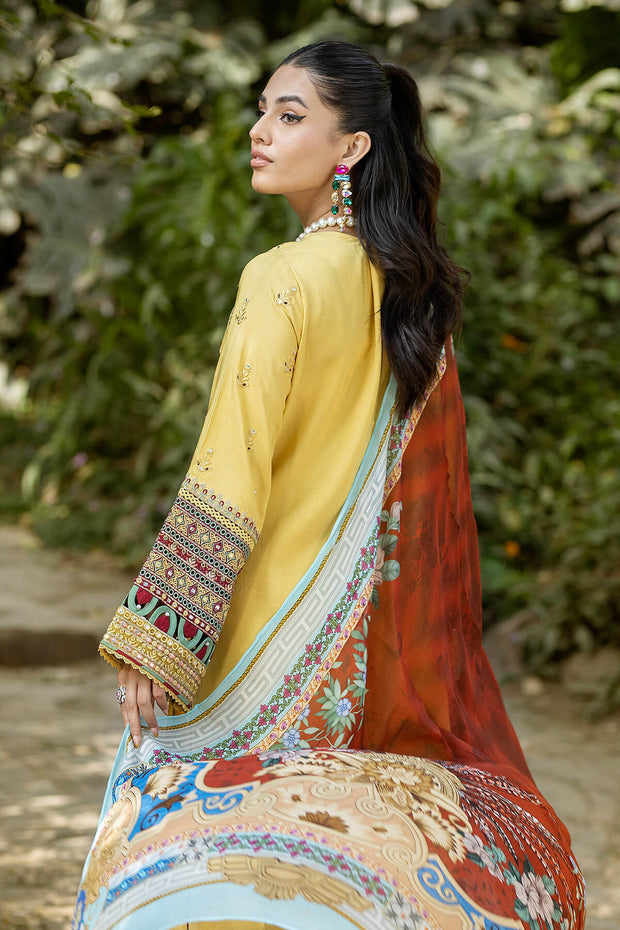 Embroidered Organza Gown With Dupatta 305E