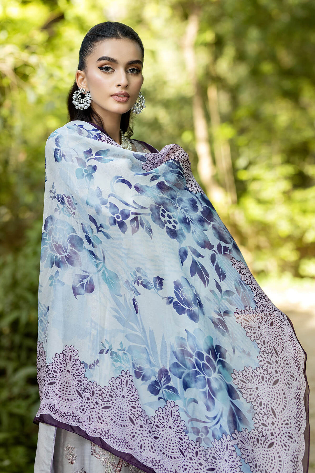 Embroidered Organza Ensemble With Dupatta 4965