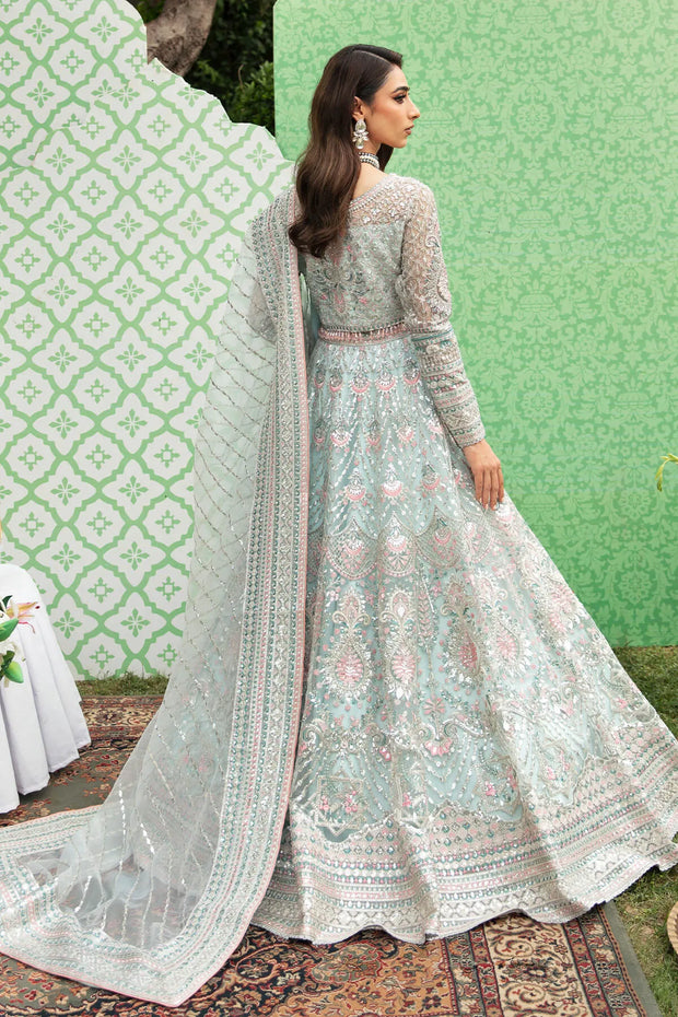 Embroidered Organza Pakistani Bridal Dress with Handmade