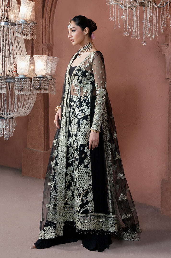 Embroidered Pakistani Bridal Dress with Raw Silk Trouser
