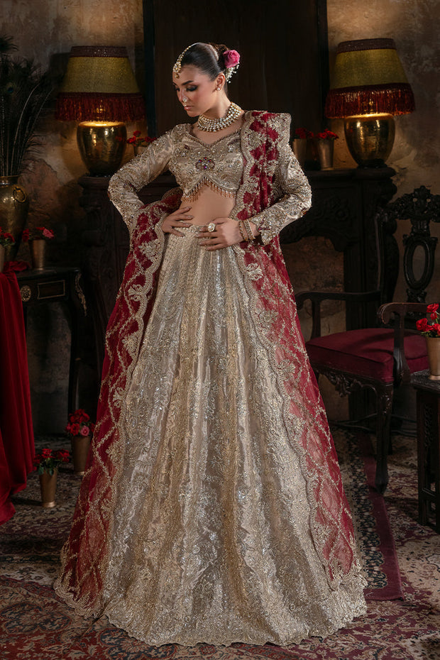 Embroidered Pakistani Bridal Dress with Handmade Embellishment