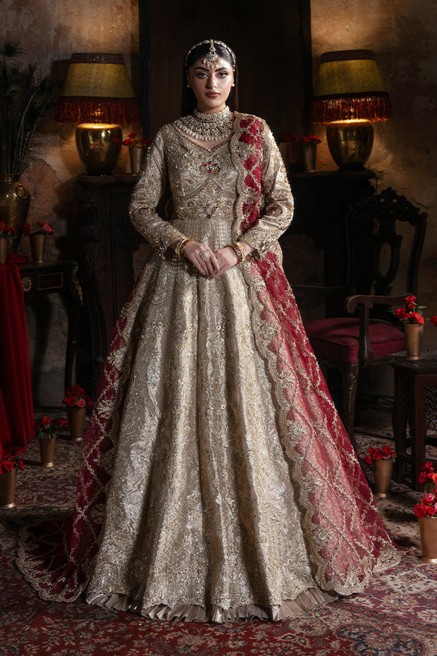 Embroidered Pakistani Bridal Dress with Handmade Embellishment
