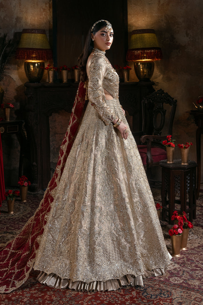 Embroidered Pakistani Bridal Dress with Handmade Embellishment