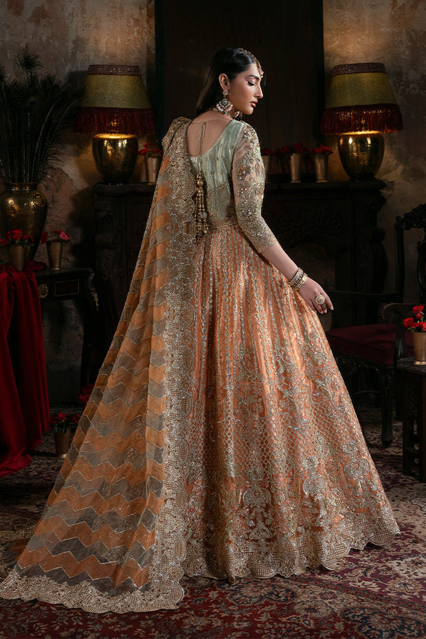 Embroidered Organza Pakistani Bridal Dress with Embellishment