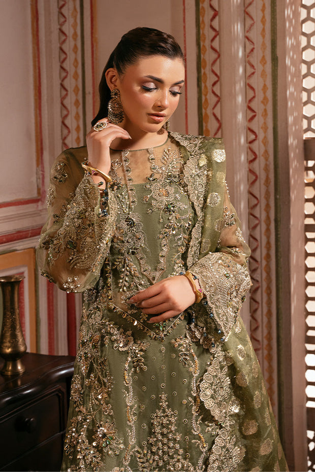 Exquisite Pakistani Bridal Dress in Embroidered Organza