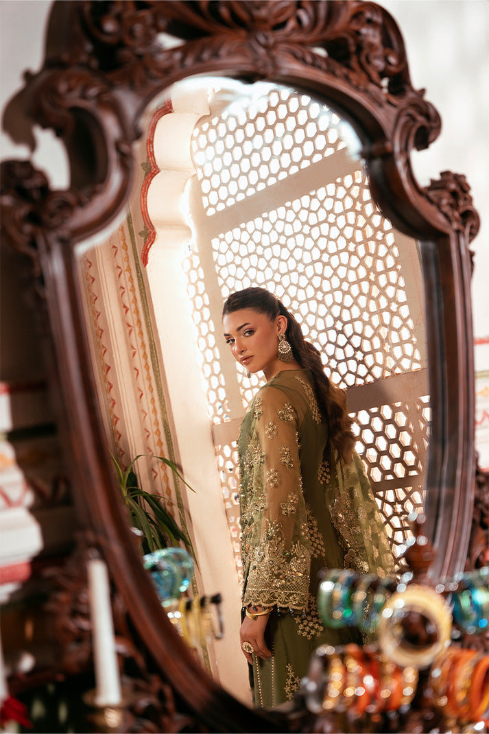 Exquisite Pakistani Bridal Dress in Embroidered Organza