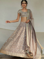 Lavender Pakistani Bridal Dress with Embellished Lehenga