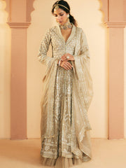 Pakistani Bridal Wear: Elegant Long Tapered Coat Set