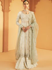 Pakistani Bridal Dress with Ivory Net and Velvet Accents