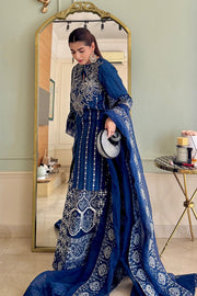 Blue Embroidered Organza Ensemble Pakistani Dress