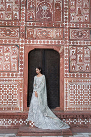 Elegant Pakistani Bridal Dress in Rich Red Velvet
