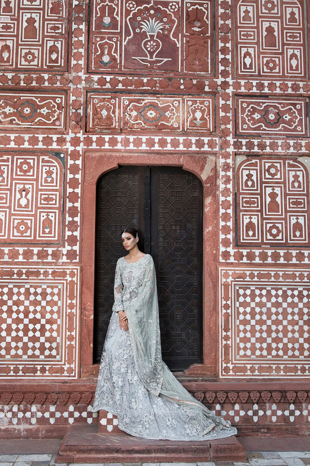 Elegant Pakistani Bridal Dress in Rich Red Velvet