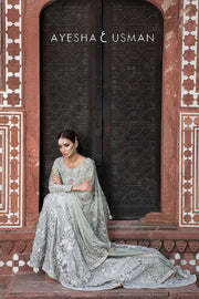 Elegant Pakistani Bridal Dress in Rich Red Velvet