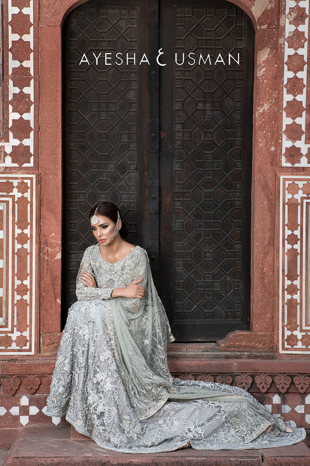 Elegant Pakistani Bridal Dress in Rich Red Velvet