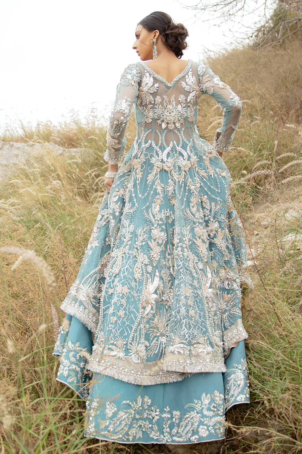Exquisite Pakistani Bridal Dress with Embroidery