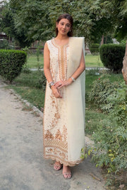 Elegant Cotton Straight Cut Pakistani Party Dress