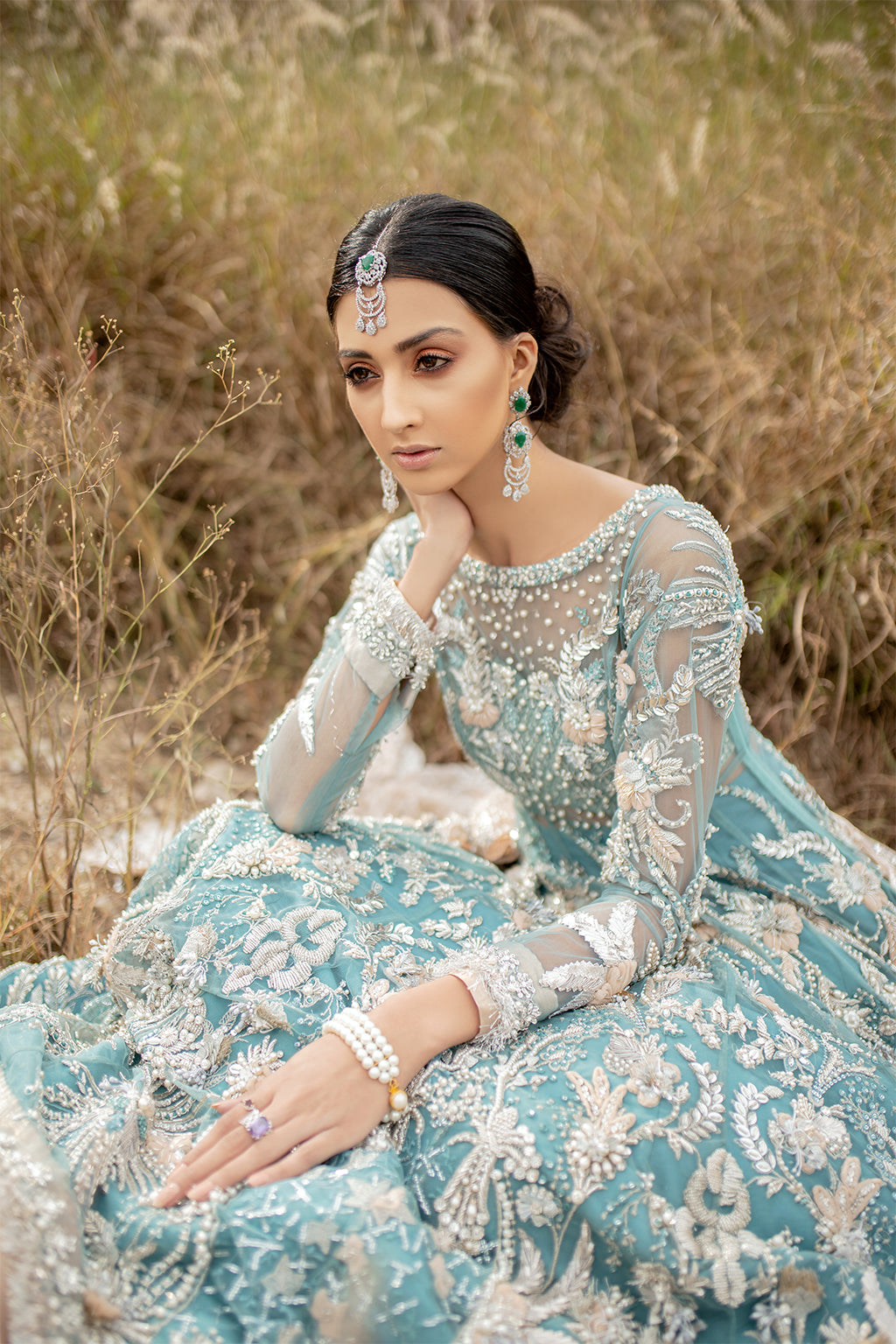 Exquisite Pakistani Bridal Dress with Embroidery