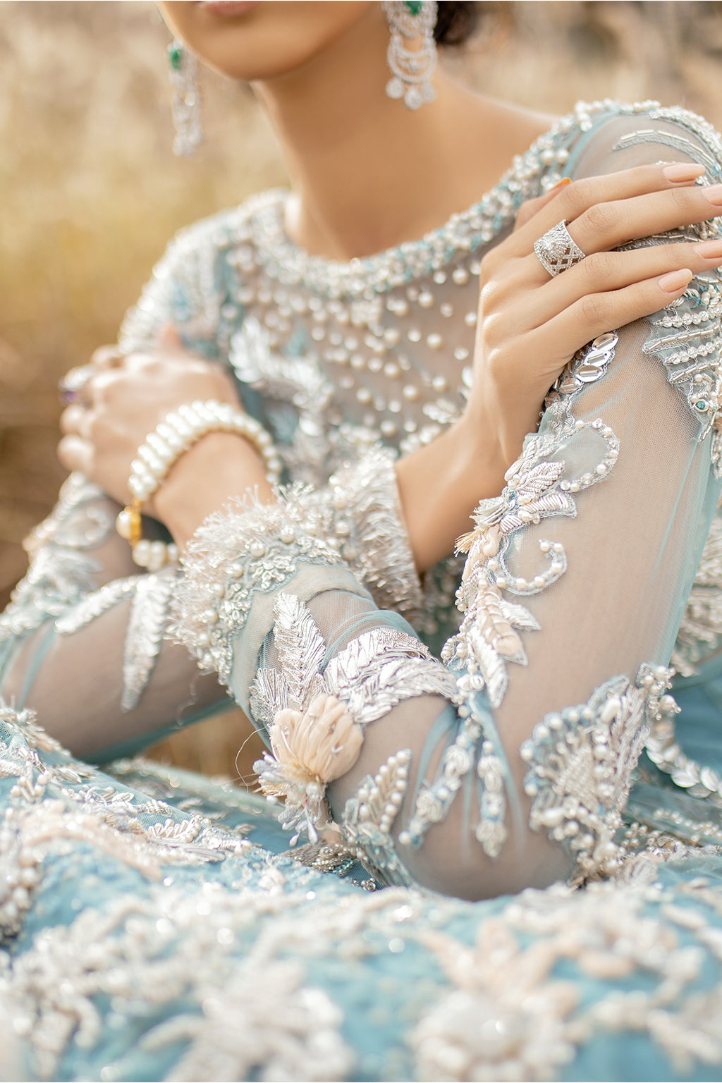 Exquisite Pakistani Bridal Dress with Embroidery
