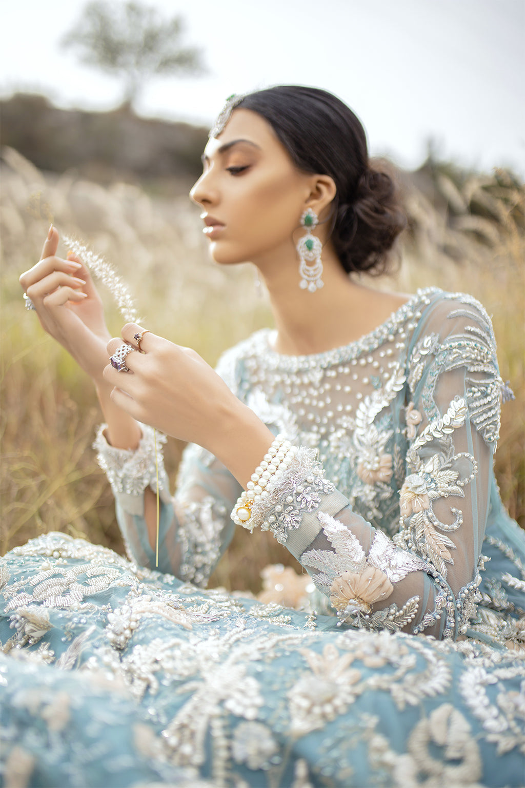 Exquisite Pakistani Bridal Dress with Embroidery