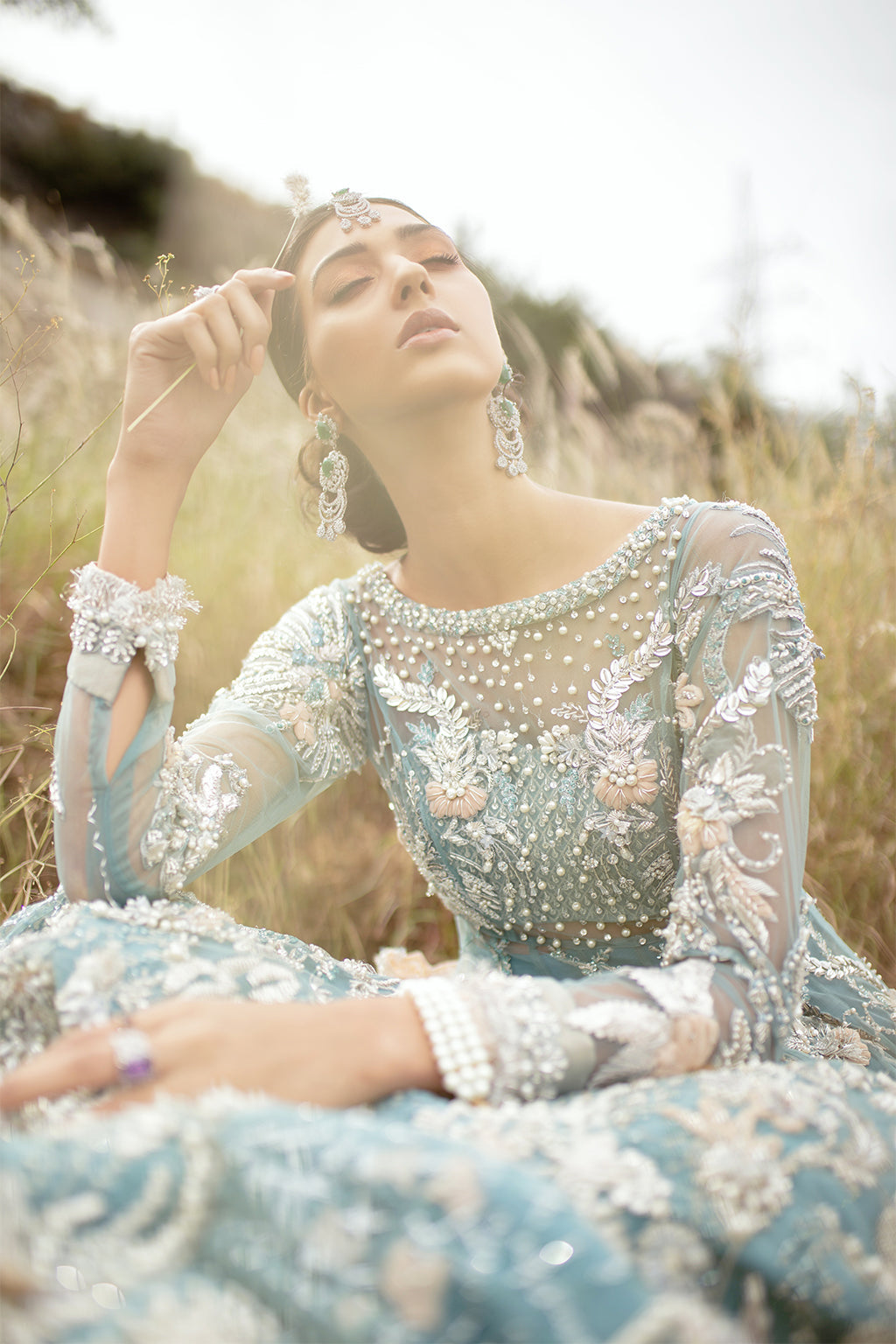 Exquisite Pakistani Bridal Dress with Embroidery